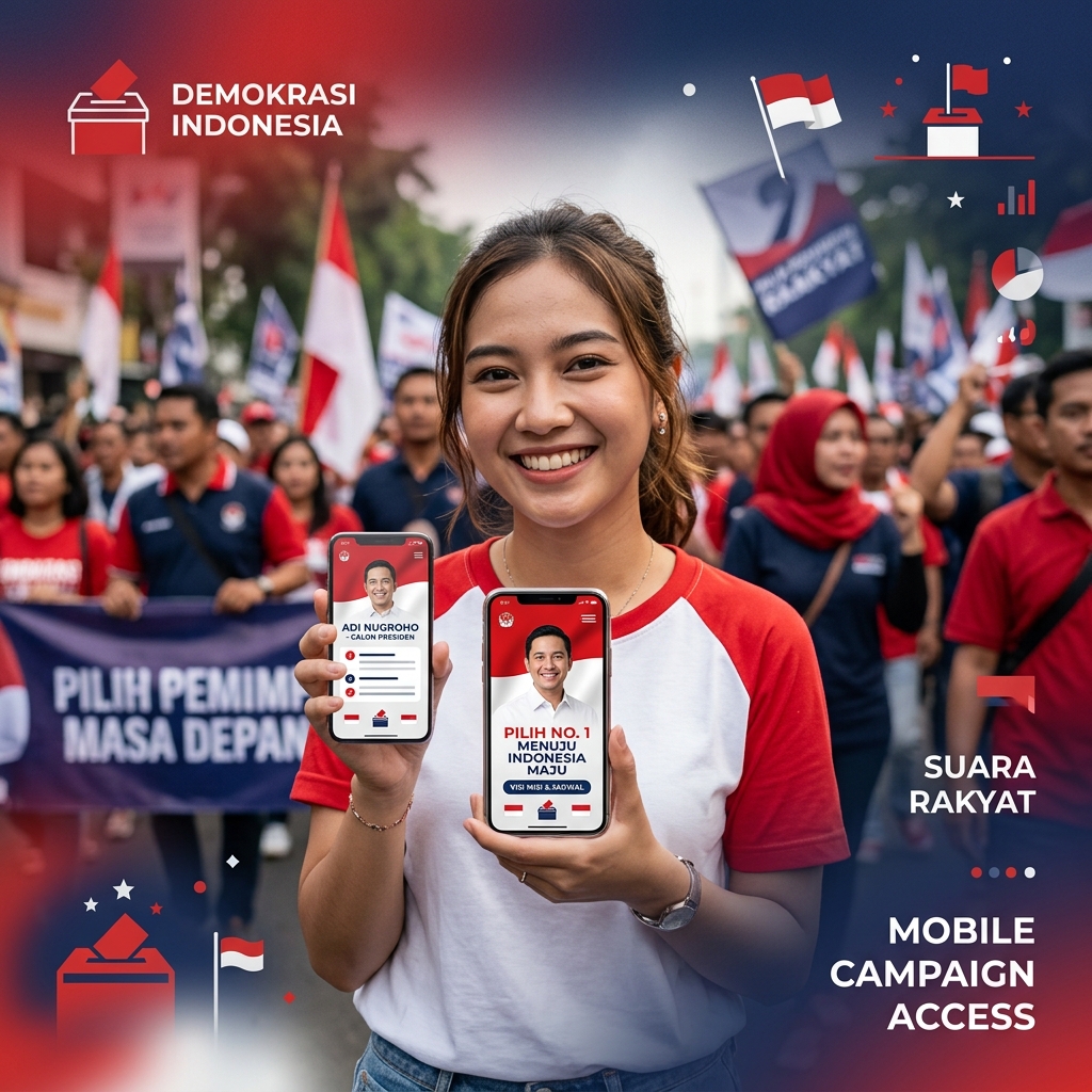 Young Indonesian Voter holding smartphone